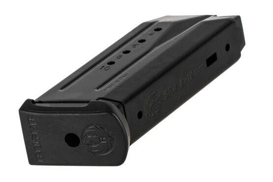 The Ruger SR9C 10 round magazine features a durable black finish and side witness holes